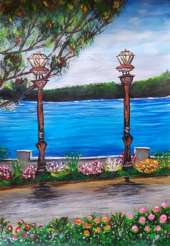 Lampost by the sea